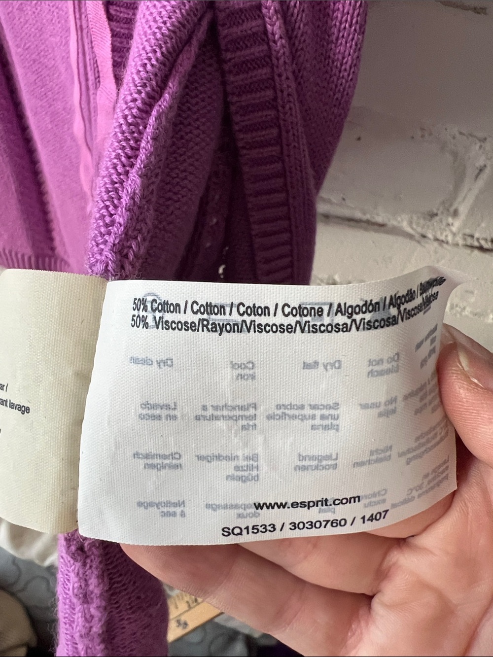 ESPIRIT Purple Button-Up t shirt knit sweater with tie detail - made in turkey - Picture 2 of 6